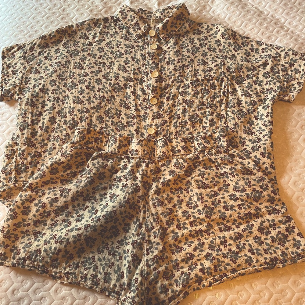 Rylee and Cru womens floral print set like new cotton gauze